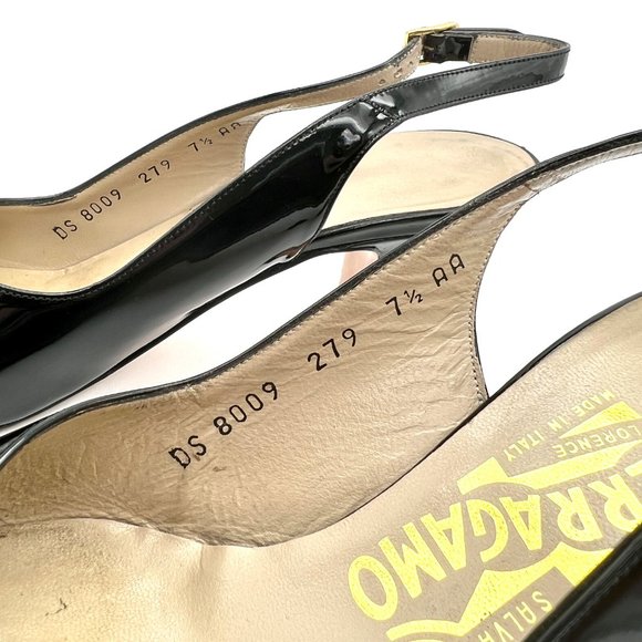 Vintage Salvatore Ferragamo Peep Toe High Heel Sling Back Sandals Formal Wedding - Picture 3 of 9